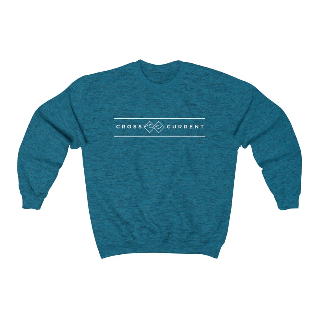 Cross Current Horizonal Unisex Heavy Blend™ Crewneck Sweatshirt - Image 4